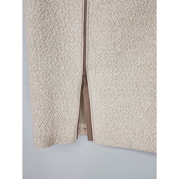 Cream Tweed Boucle Pencil Skirt Quiet Luxury Muted Neutral | Lafayette 148 Sz 10 - Picture 5 of 8